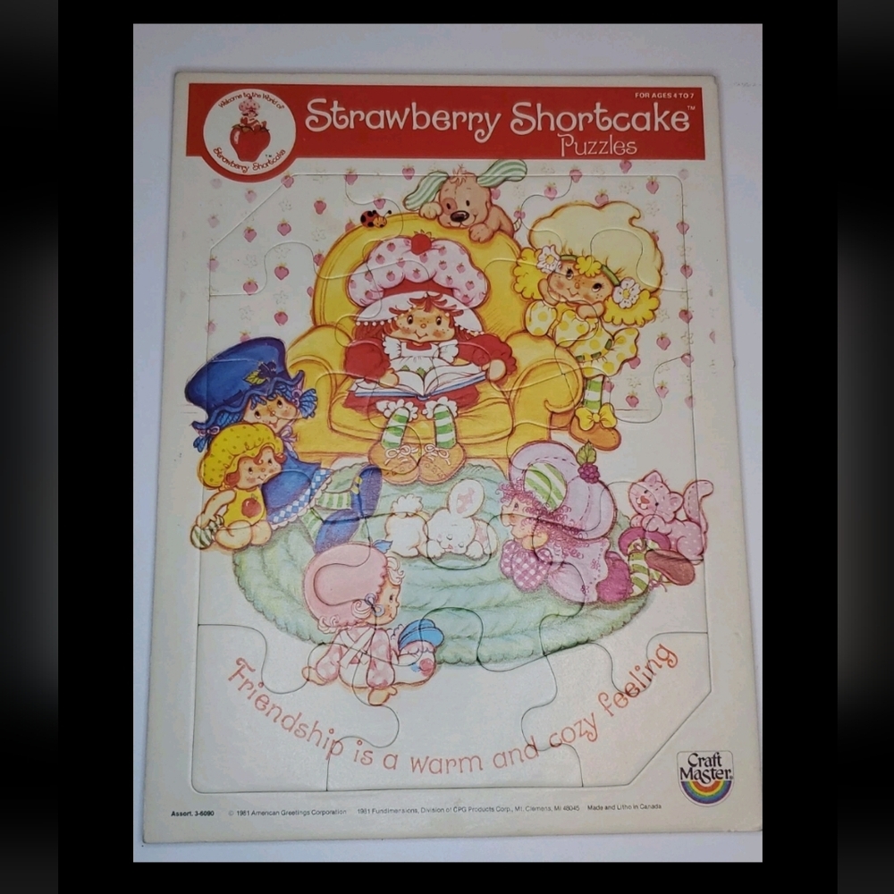 VTG 1982 Strawberry Shortcake Puzzle "Friendship is a warm and cozy feeling"